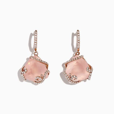 14K Rose Gold Rose Quartz and Diamond Earrings, 13.05 TCW Gold Diamond Drop Earrings, Sapphire Diamond Pendant, Yellow Gold Diamond Earrings, Diamond Flower Pendant, Beautiful Baubles, 1st Dibs, Sapphire And Diamond Earrings, Diamond Cluster Earrings, Rose Gold Quartz