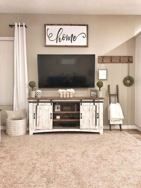 40 TV Stand Decor Ideas to Elevate Your Living Room Natural Living Room Decor, Tv Mounted, Modern Farmhouse Living Room Decor, Farmhouse Living Room Decor Ideas, Modern Farmhouse Living, Natural Living Room, Modern Farmhouse Living Room, Living Room Tv Stand, Farmhouse Decor Living Room