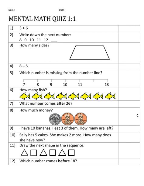 Grade One Math Worksheets for Studying | Learning Printable Writing Linear Equations, Mental Maths, Mental Maths Worksheets, Worksheets For Class 1, Math Olympiad, Math Practice Worksheets, First Grade Math Worksheets, Calendar Math, Mathematics Worksheets