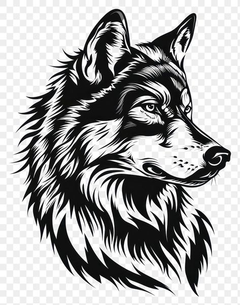 Drawing Wolf Head, Wolf Png Logo, Tattoo Oni, Wolf Head Silhouette, Wolf Outline, Wolf Stencil, Tattoo Wolf, Wolf Logo, Animal Body Parts