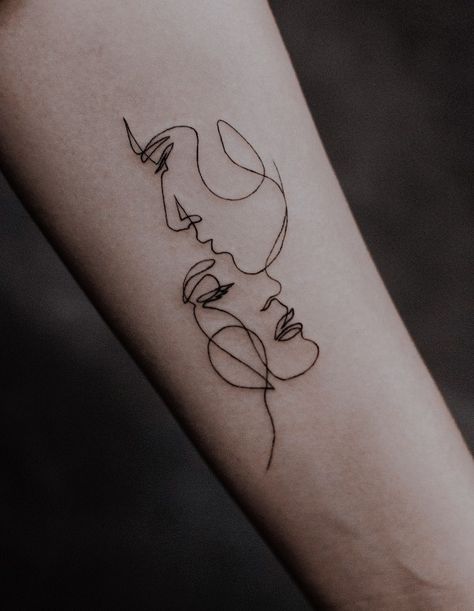 Face Line Work Tattoo, Deep Tattoo, Kissing Drawing, Basic Tattoos, Work Tattoo, Small Hand Tattoos, Face Lines, Line Work Tattoo, Doodle On Photo