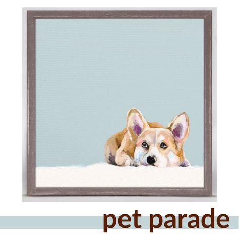 Mini Toile, Pet Parade, Corgi Art, Corgi Funny, Baby Animal Prints, Mini Frames, Animal Nursery, Animal Decor, Framed Canvas Wall Art