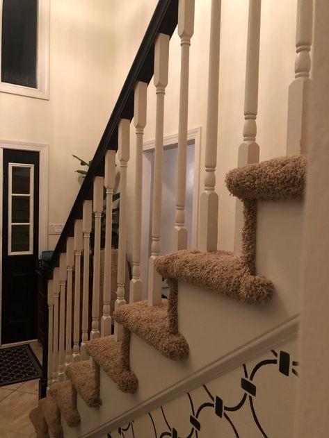 DIY Carpet Removal and Refinishing Wood Stairs - Laurel Dane Designs, LLC How To Remove Carpet From Stairs, Diy Carpet Removal, Remove Carpet From Stairs, Removing Carpet From Stairs, Carpet Removal, Railing Makeover, Stairway Carpet, Diy Stairs Makeover, Stair Railing Makeover