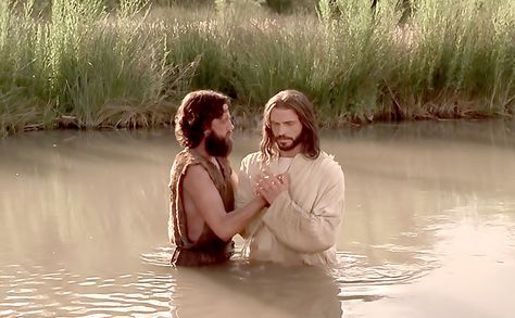 Symbolism behind the place where Jesus Christ was baptized --John the Baptist Baptizing Jesus in the Jordan River. Image via LDS Media Library. Jesus Baptised, Live Nativity, Rosary Mysteries, Jesus Gif, Lds Coloring Pages, Lds Primary Lesson Helps, Baptism Of Christ, Lds Primary Lessons, Christian Baptism