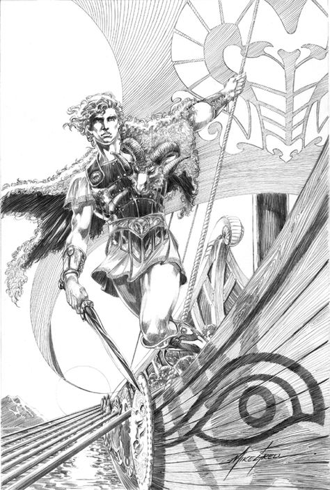 Hades Drawing Greek Mythology, Mike Grell Art, Green Arrow Mike Grell, Hades Concept Art Greek Mythology, Grey Gargoyle Marvel, Jason And The Argonauts, Greek Mythology Tattoos, Mythology Tattoos, Old Comics