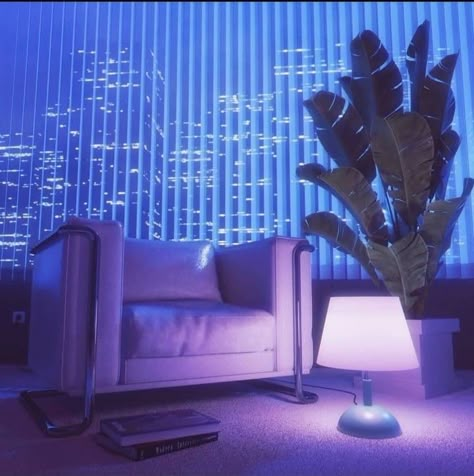 Modern Alchemy, Plant Desk, 90s Interior, 80s Interior Design, 80s Interior, 80s Decor, Neon Noir, New Retro Wave, Night Book