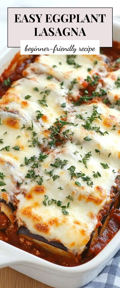 Image for Easy Eggplant Lasagna Egg Plant Lasagna Vegetarian, Eggplant Lasagna Vegetarian, Lasagna With Eggplant, Eggplant Parmesan Lasagna, Eggplant Lasagna Recipe, Lasagna Recipe With Ricotta, Easy Eggplant, Eggplant Parmesan Baked, Sausage Lasagna