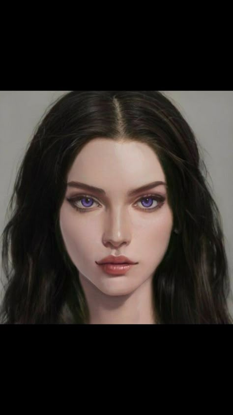 Artbreeder Purple Eyes, Purple Eyes Face Claim, Anime Oc Female Black Hair Purple Eyes, Purple Eyes Character, Fantasy Black Hair, Black Hair Violet Eyes, Brown Hair Purple Eyes, Dark Purple Eyes, Black Hair Purple Eyes