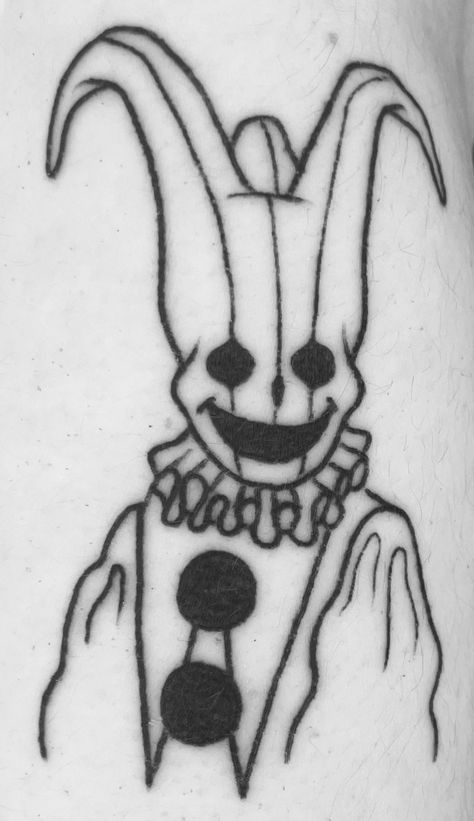 Scary Clown Tattoo, Creepy Clown Drawing, Simple Creepy Tattoos, Clown Tattoo Design, Horror Animals, Easy Tattoos To Draw, Easy Tattoos, Stick Poke Tattoo, Unicorn Cross Stitch Pattern