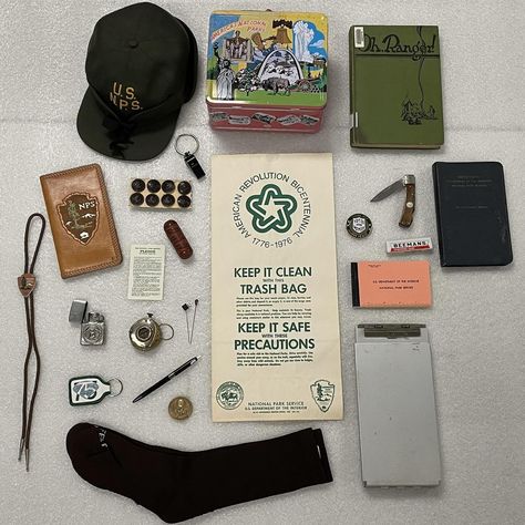 What’s in your bag? 🎒 Thanks for asking. From water bottles to brochures, compass and ponchos to archaeology tools, a park ranger’s bag is filled with all the necessities and more. Check out what’s in their bags! Image 1: @natcheztracenps Image 2: @drytortugasnps Image 3: @valleyforgepark Image 4: @jewelcavenps Image 5: @fortsmithnps Image 6: @thomasedisonnhp Image 7: @patersongreatfalls Image 8: National Center for Preservation Technology and Training Image 9: NPS History Collecti... Park Ranger Aesthetic, Forest Ranger, Park Ranger, Trash Bag, National Park Service, A Park, Capsule Collection, Dream Job, Ponchos