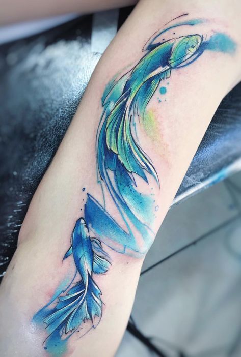 Water Drop Tattoo, Water Tattoos, Watercolor Heart Tattoos, The Little Mermaid 1989, Ocean Watercolor, Tatoo Inspiration, Key Tattoo, Pisces Tattoos, Water Tattoo