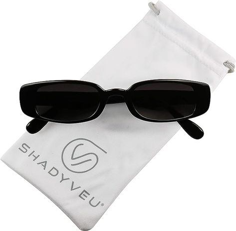 ShadyVEU Slim Classic Rectangular Sunglasses UV Protection 90’s Vintage Small Wide Retro Frame Fashion Shades Rectangular Shades Glasses, Y2k Glasses, Retro Frame, Fashion Shades, Sunglasses Uv Protection, Rectangular Sunglasses, Fashion Items, Sunglasses Vintage, Black Frame