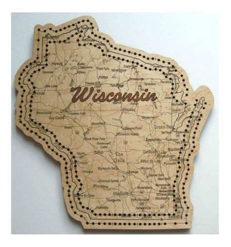 PRICES MAY VARY. ■ Travel around the state and enjoy a game of cribbage on your new State Shape Road Map Cribbage Board. ■ Major roads, towns, cities, rivers, and lakes make up this unique cribbage board. This cribbage board makes a great gift or an excellent cabin/home décor item. ■ This cribbage board is laser cut and engraved from a premium quality maple wood. ■ The cribbage board is finished with a premium lacquer for an ultimately smooth finish. Includes four peg. ■ This is a one layer boar Richland Center Wisconsin, Unique Cribbage Board, Cabin Home, Game Storage, Wisconsin State, Cribbage Board, Family Board Games, River Falls, Road Map