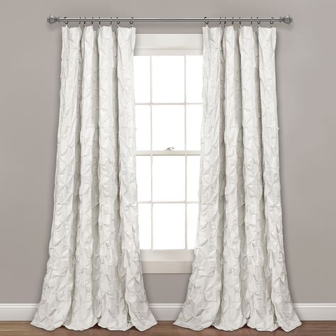 Free 2-day shipping on qualified orders over $35. Buy Lush Decor Ravello Pintuck 84" x 52" Textured White 100% Polyester 3" Rod Pocket Single Window Panel at Walmart.com Italian Curtains, Drapes For Dining Room, Dining Room Windows, Curtain Styles, Bedroom Sanctuary, Buy Curtains, Farmhouse Curtains, Lush Decor, Country Curtains