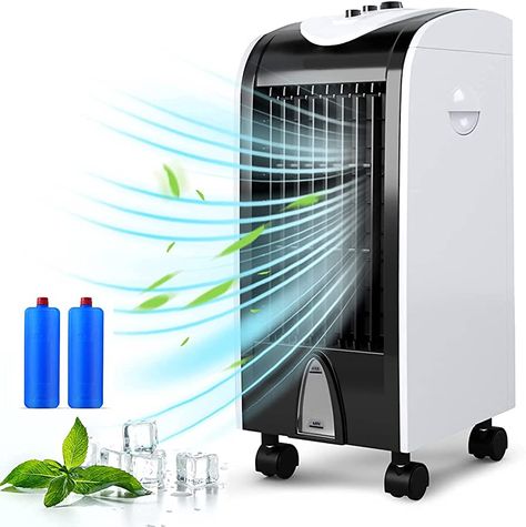 KOTEK Evaporative Cooler, 3-in-1 Portable Air Cooler w/Fan & Humidifier, 3 Wind Speeds, Bladeless Evaporative Air Cooler w/4 Casters, 2 Ice Boxes for Home & Office : Amazon.ca: Home Floor Standing Air Conditioner, Standing Air Conditioner, Room Ac, Ductless Air Conditioner, Evaporative Coolers, Portable Air Cooler, Air Cooler Fan, Air Conditioner Units, Room Air Conditioner