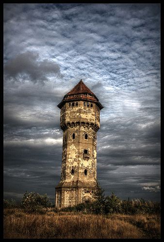 Abandoned water tower, Germany. (...now this is creepy!) J Magic Tower, Katowice Poland, Location Unknown, Jade Flower, Water Towers, The Pines, Abandoned Mansions, Water Tower, Abandoned Buildings