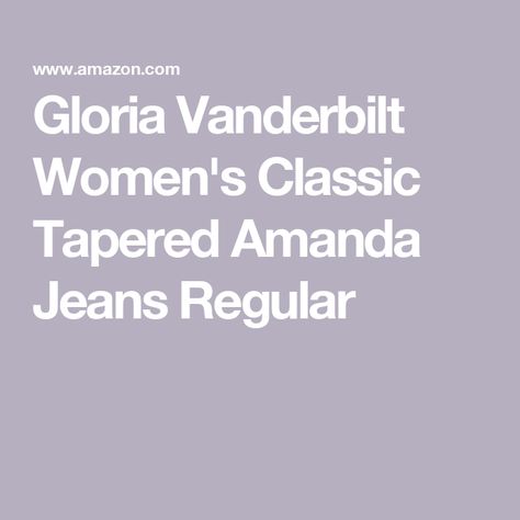 Gloria Vanderbilt Women's Classic Tapered Amanda Jeans Regular Gloria Vanderbilt