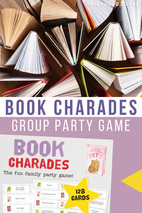 Book Exchange Game For Kids, Book Themed Party Games, Book Themed Games, Book Games Adults, Book Party Games, Book Club Party Games, Bookworm Adventures Game, Games For Book Club, Book Games