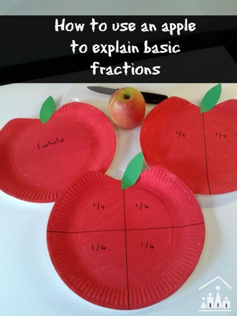 How to use an apple to explain basic fractions. Ideal for a 2nd grade student learning this new math concept. Apple Fractions, Fall Art Crafts, Apple Activities For Kids, Basic Fractions, Preschool Apple Theme, Apple Snacks, Kids Sensory Play, Math Is Fun, Apple Unit