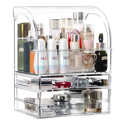 Makeup Storage Containers, Acrylic Makeup Storage, Skincare Organizer, Makeup Dresser, Clear Makeup Organizer, Makeup Display, Makeup Storage Organization, Acrylic Organizer Makeup, Makeup Storage Box