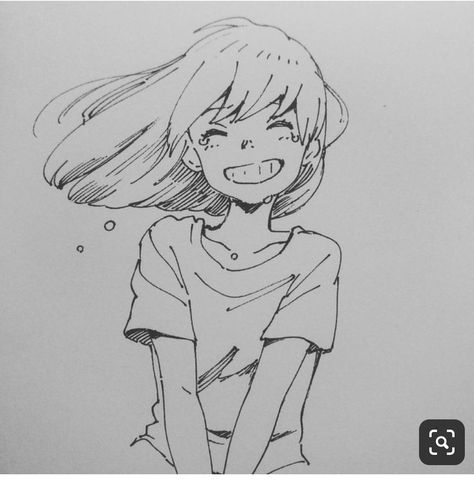 Smile Drawing, 캐릭터 드로잉, Arte Sketchbook, Anime Drawings Tutorials, Art Drawings Sketches Simple, Cool Art Drawings, Anime Sketch, A Drawing, Cartoon Art Styles