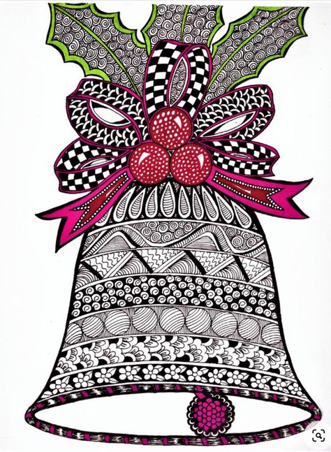 Christmas Tangles Ideas, Christmas Zentangle Ideas, December Sketchbook, Zentangle Christmas Cards, Holiday Zentangle, Christmas Zentangle Patterns, Tangle Designs, Christmas Zentangle, Zentangle Christmas