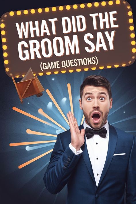 "What Did the Groom Say?" game questions for a fun wedding activity. Ice Breaker Questions, Game Questions, Fun Outdoor Activities, Funny Questions, Laughing Out Loud, How Many Kids, Wedding Games, Indoor Games, Bridal Shower Games