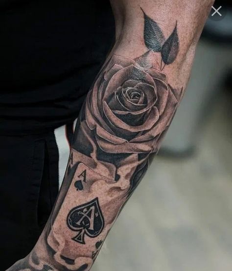 Best Tattoo Ideas For Men, Ace Of Spades Tattoo, Playing Card Tattoos, Harley Tattoos, Spade Tattoo, Ace Tattoo, Rose Tattoos For Men, Beautiful Tattoos For Women, Ace Card