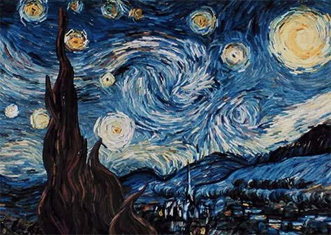 فنسنت فان جوخ, Gif Art, Night Gif, Arte Van Gogh, The Starry Night, Van Gogh Paintings, Van Gogh Art, Gothic Architecture, Painting Videos