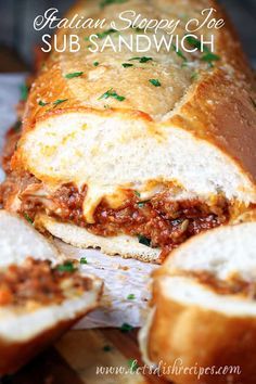 Italian Sloppy Joes, Gameday Recipes, Meat Sandwiches, Hot Sandwich Recipes, Sloppy Joes Sandwich, Slow Cooked Pulled Pork, Sub Sandwich, Sandwich Bar, Meat Sandwich