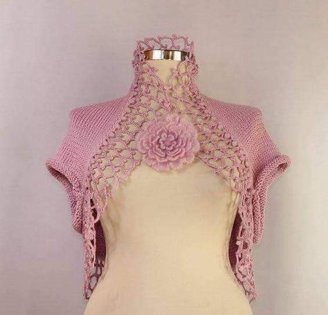 Color Of Happiness, Bolero Crochet, Knit Bolero, Bolero Pattern, Bridal Shrug, شال كروشيه, Gilet Crochet, Shrugs And Boleros, Knit Shrug