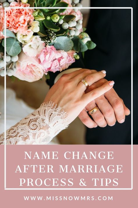 Curious about name change after marriage? What your name options are? What forms you need to file? How long the process takes? The MissNowMrs experts have all the answers you're looking for, and a free step-by-step name change guide! Change Name After Wedding, Change Your Name After Marriage, Change Name After Marriage, Name Change Checklist Marriage, Steps To Change Name After Marriage, Wedding Name Change, Name Change Checklist, Marriage Name Change, Planning A Small Wedding