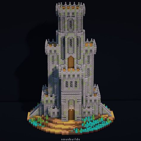 Another variation of my recently made tower🏰 =•=•=•=•=•=•=•=•=•=•=•=•=•=•=•=•= Follow me for regularly posted and original content… | Instagram Minecraft Castle Layout Floor Plans, Minecraft Nether Castle, Medieval Tower Minecraft, Minecraft Castle Tower, Minecraft Tower Design, Minecraft Design Ideas, Minecraft Burg, Minecraft Towers, Minecraft Tower Ideas