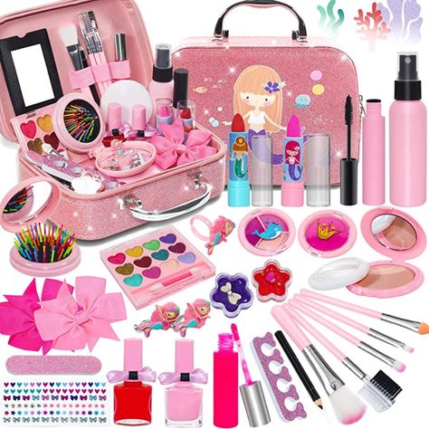 Makeup For Kids Girls Make Up, Princess Makeup For Kids, Toys For Girls Kids, Kids Makeup Looks, Barbie Makeup Kit, Kids Make Up Set, Make Up Toys, Kids Makeup Kit, Makeup For Kids