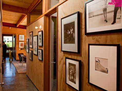 plywood Surf Shack Interior, Surf Shack Decor, Shack Interior, Sloping Lot House Plan, William Klein, Elliott Erwitt, Plywood Walls, Surf Shack, Beach Cottage Decor