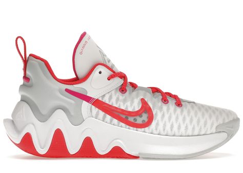 Men's Nike Giannis Immortality Rose Sneakers in White/Red/Pink Mens Volleyball Shoes, Cheap Volleyball Shoes, Rose Sneakers, Bball Shoes, Nike Giannis Immortality, Nike Volleyball Shoes, Bb Shoes, Volleyball Sneakers, Best Volleyball Shoes