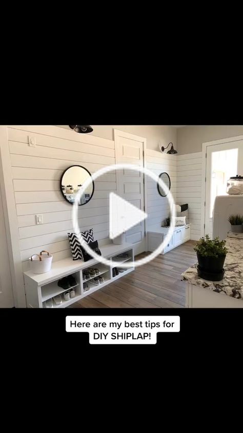 Modern Farmhouse Glam, Shiplap Walls, Farmhouse Glam, Happy Quote, Diy Shiplap, Ship Lap Walls, Fixer Upper, Laundry Room, Home Projects