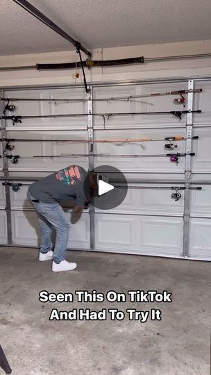 40K views · 591K reactions | This Is The Cheapest Greatest Way To Store Your Fishing Pole #growitwemowit #foryou | Grow It We Mow It LLC Fishing Organization Ideas, Garage Fishing, Fishing Pole Storage, Fishing Organization, Laundry Garage, Resin Sheds, Fishing Tackle Storage, Fishing Pole Holder, Diy Organize