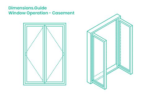 Casement windows are side-hinged with sashes that swing outward. Because of their outward rotation, casement windows provide significant direct ventilation and are often better suited for ventilation purposes compared to windows of equal size. Casements generally have lower rates of air leakage compared to sliding windows because the sash presses upon the frame when closing. Double Casement Windows, Window Sketch, Children's Clinic, Awning Window, Window Construction, Window Dimensions, Window Hinges, Interior Design Student, Window Drawing