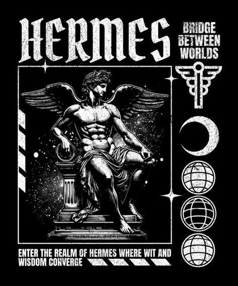 Hermes ancient greek god T-Shirt Design Template Greek Tshirt Designs, Shirt Design Ideas Graphic T, Sublimacion Ideas, Graphic Shirt Design, Ancient Greek Gods, Don Bosco, T Shirt Design Template, Greek Design, Design Techniques