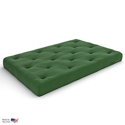 Premier Pocket Coil 10-Inch Queen Futon Mattress, Hunter Green Twill - Made in USA * Click image to review more details. (This is an affiliate link) #HashTag3 Queen Futon Frame, Futon Bed Ideas, Queen Size Futon Mattress, Twin Futon, Queen Size Futon, Queen Futon, Full Size Futon, Japanese Floor Mattress, Futon Frame