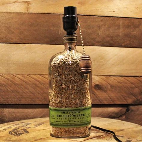 Whiskey Lamps – Tagged "Bulleit Bourbon" – BottleCraft By Tom Whiskey Bottle Crafts, Whiskey Bottle Lamp, Liquor Bottle Lamp, Bulleit Bourbon, Liquor Bottle Crafts, Lamp Wire, Lamp Cord, Liquor Bottle, Rye Whiskey