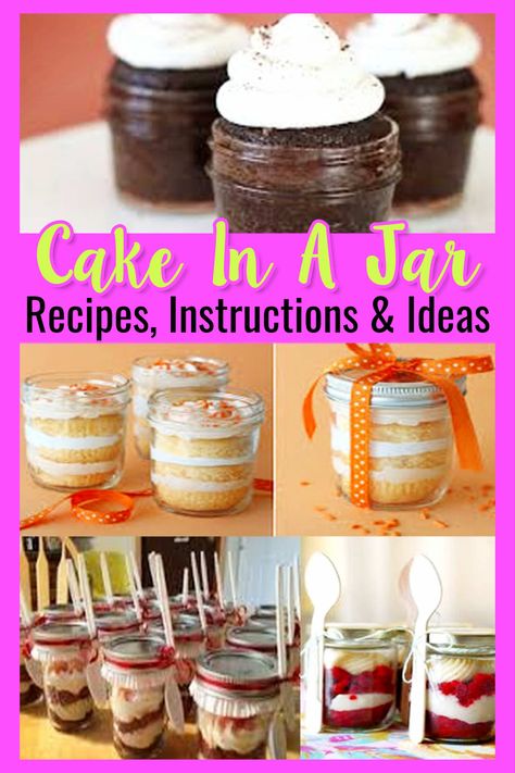 Jar Cupcakes, Mini Dessert Easy, Mason Jar Cupcakes, In A Jar Recipes, Mason Jar Cakes, Mason Jar Desserts, Cupcake In A Jar, Cakes To Make, Jar Recipes