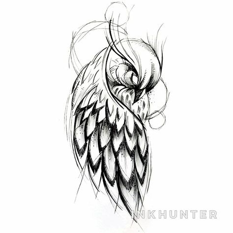 Owl Tattoo Sketch Design, Owl Sketch Tattoo, Geometric Animal Tattoo Design, Maggie Tattoo, Owl Tattoo Ideas, Simple Unique Tattoos, Owl Tattoo Chest, Owl Tattoo Sleeve, Geometric Owl Tattoo