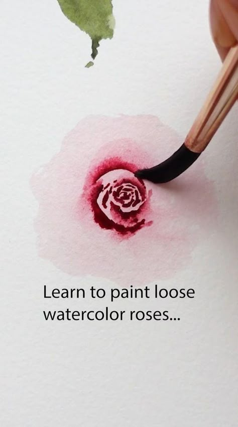 Paint Easy, Watercolor Flowers Tutorial, Learn Watercolor, Watercolor Paintings For Beginners, Watercolor Roses, Diy Watercolor Painting, Learn How To Paint, Loose Watercolor, Watercolor Painting Techniques