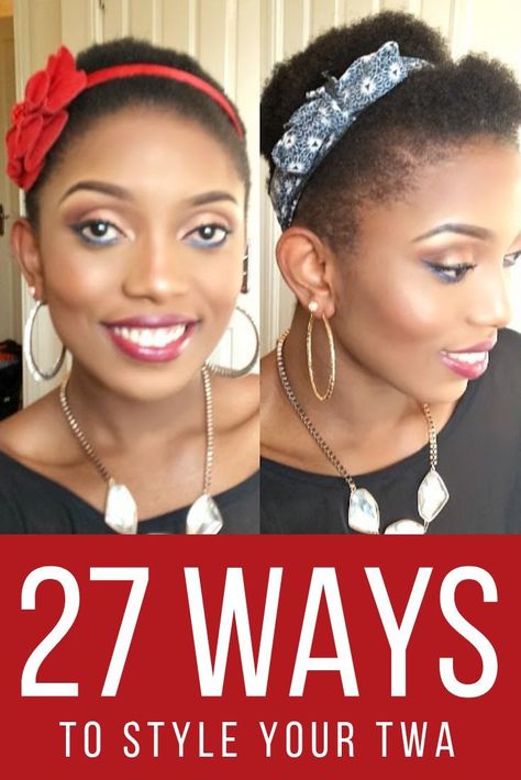 Choosing to return to natural hair by doing a big chop can liberating. There are so many flattering and fun ways to style a TWA. An added bonus is that TWA styles are usually quick to do which leaves more time for putting together the rest of your look – or getting a few extra minutes of sleep! #shortnaturalhairstyles #twa #naturalhair #teamnatural #naturalhaircommunity Twa Natural Hair, Wavy Natural Hair, Roller Set Natural Hair, Natural Hair Color Brown, Braid Out Natural Hair, Mini Twists Natural Hair, Natural Hair Dye, Twa Styles, Natural Hair Puff