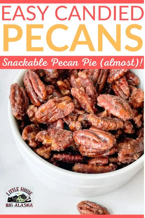 Candied Pecans Easy, Easy Candied Pecans, Roasted Pecans Recipe, Pecan Recipes Easy, Candied Pecans Recipe, Glazed Pecans, Cinnamon Pecans, Spiced Pecans, Roasted Pecans