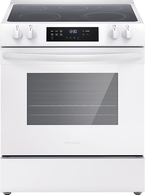 Frigidaire 5.3 Cu. Ft. Freestanding Electric Range White FCFE3062AW - Best Buy Freestanding Oven, Single Wall Oven, Single Oven, Outdoor Refrigerator, 5 Elements, Electric Cooktop, Built In Microwave, Oven Cleaning, Electric Range