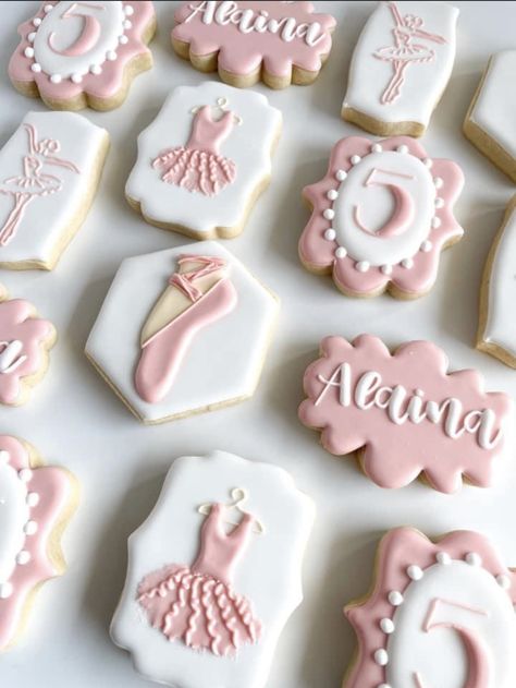 Ballet Cupcakes Ideas, Ballet Cookies Royal Icing, Ballet Birthday Cookies, Tutu Cute 2nd Birthday Party Cookies, Ballerina Birthday Cookies, Ballet Decorated Cookies, Dance Decorated Cookies, Dance Recital Cookies Decorated, Ballerina Decorated Cookies