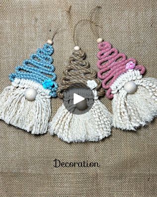 Macrame Santa Gnome | party, Santa Claus, macramé, tree | Waiting your comments girls 🥰🫶 How to turn my macrame tree into a Santa Gnome Ornament 🎅 #viral #home #diy #party | By DecorationFacebook Macrame Christmas Gnomes, Macrame Santa Gnome, Macrame Gnomes Diy, Macrame Santa, Macrame Gnome, Macrame Things, Gnome Party, Macrame Tree, Ribbon Projects